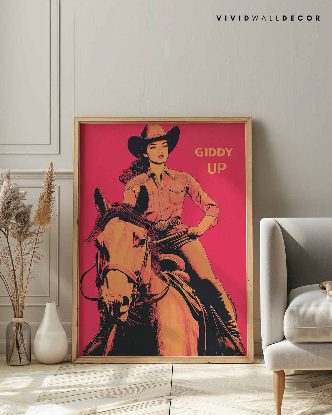 Giddy Up Cowgirl Print Giddy Up Western Wall Art Retro Cowgirl Poster Vintage Pop Art Country Western Art Dopamine Decor Art - Image 4