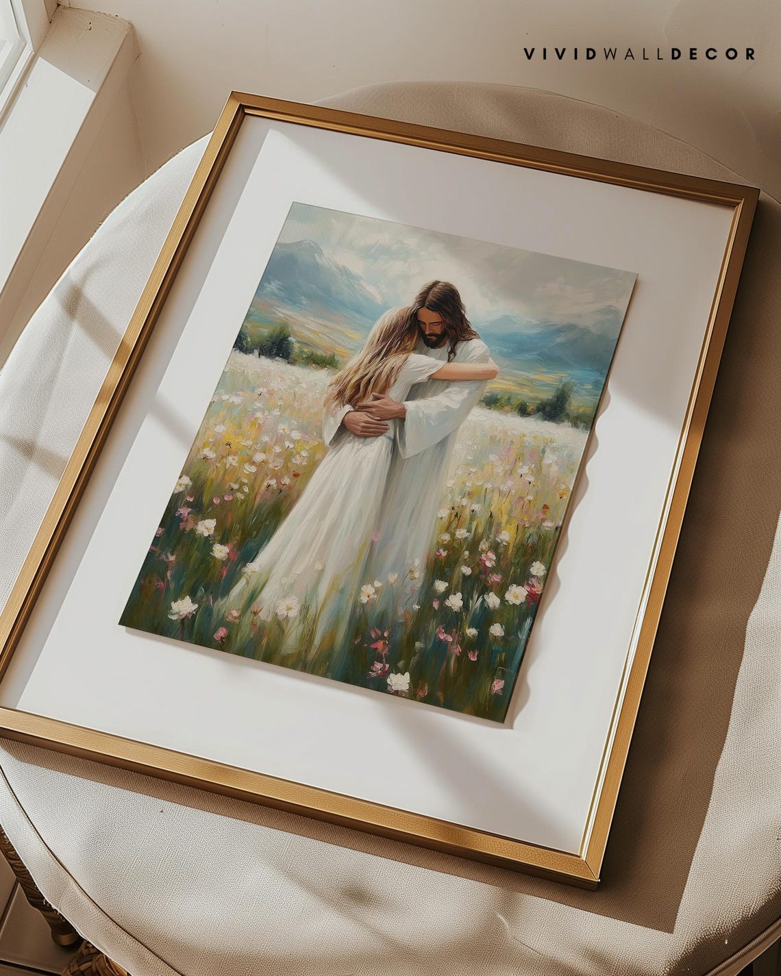 Jesus Hugging Girl Print Modern Christian Art Bible Verse Art Picture Of Jesus Faith Wall Art Lds Prints Bible Art Christian Gift - Image 2