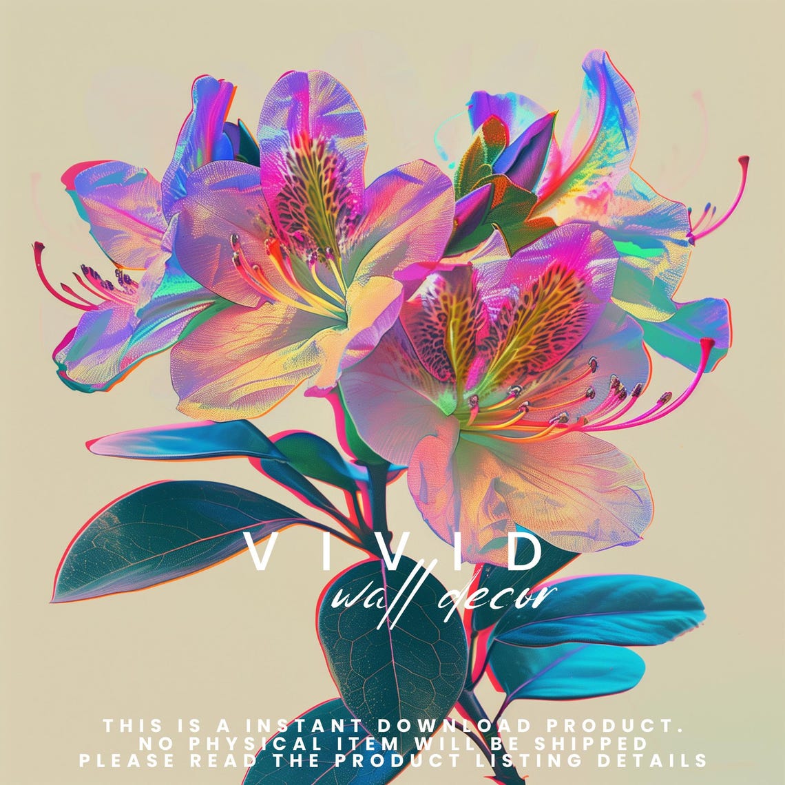 Neon Orchid Blossom Bold Vivid Modern Botanical Beauty Poster - Image 2