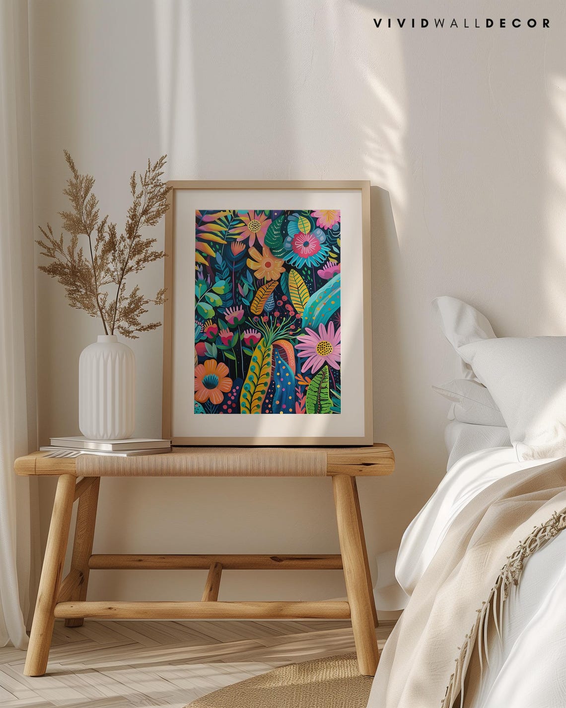 Colorful Tropical Floral Jungle On Dark Background Botanical Poster - Image 4