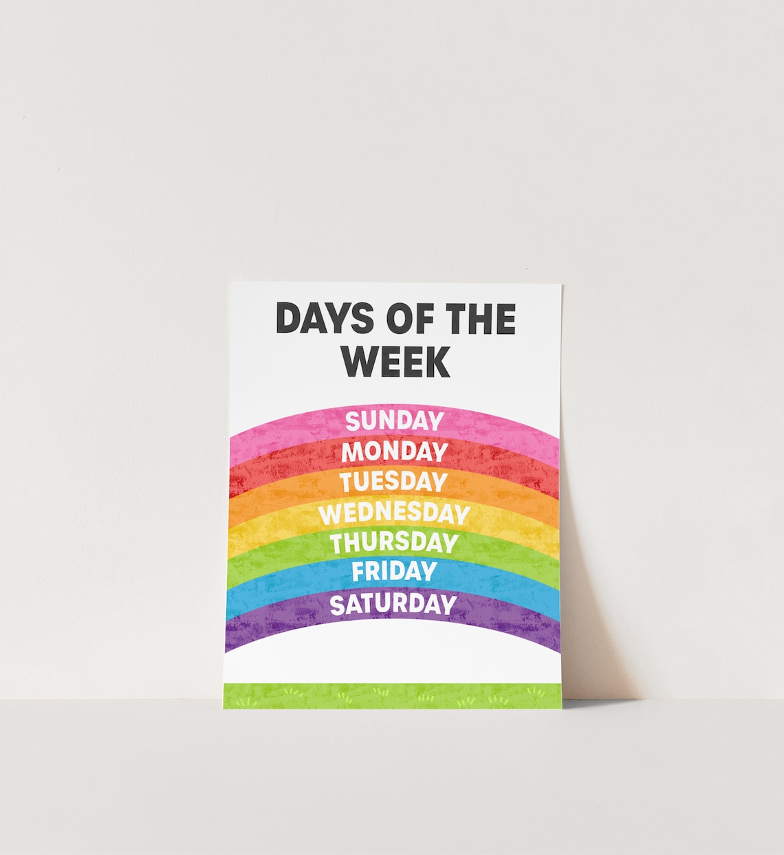 Rainbow Days Of The Week Poster, Nursery Learning Print - Image 4