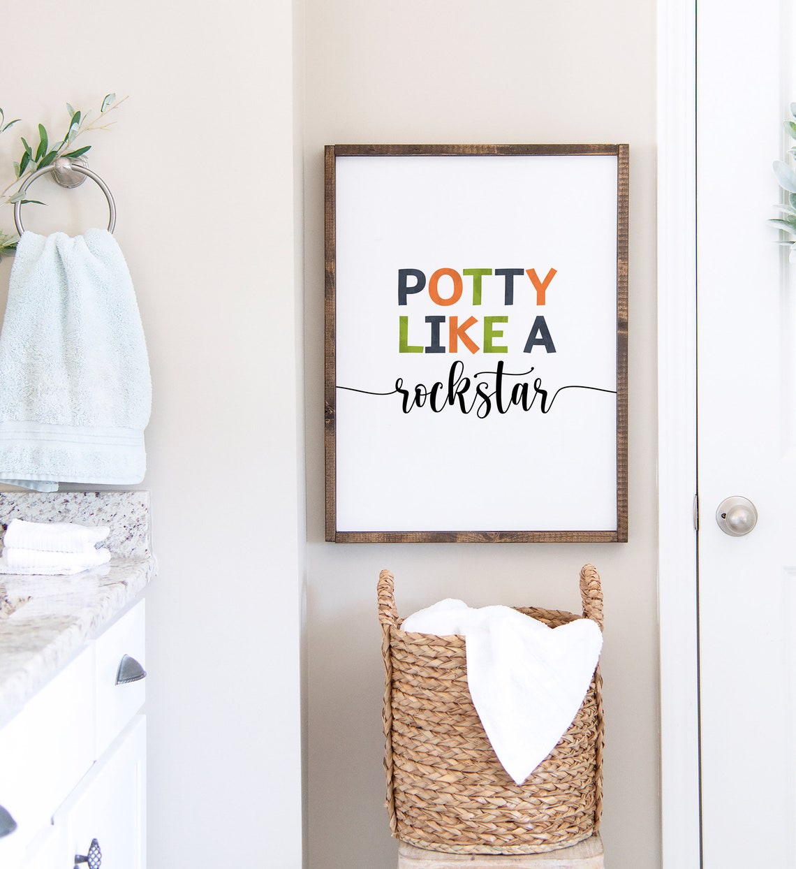 Potty Like A Rockstar Funny Kids Bathroom Training Humor Poster - Image 4