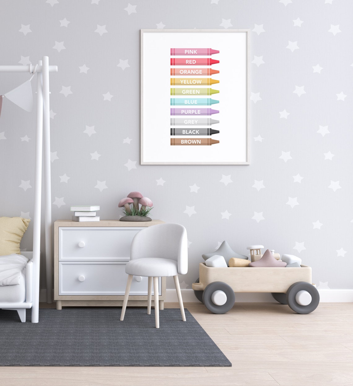 English Colors Crayons Kids Educational Nursery Learning Poster - Image 6
