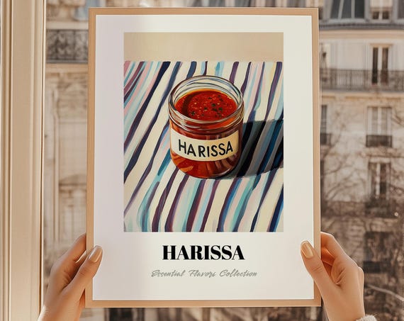 Harissa Grocery Wall Art Sauce Decor Print Chef Gift Restaurant Kitchen