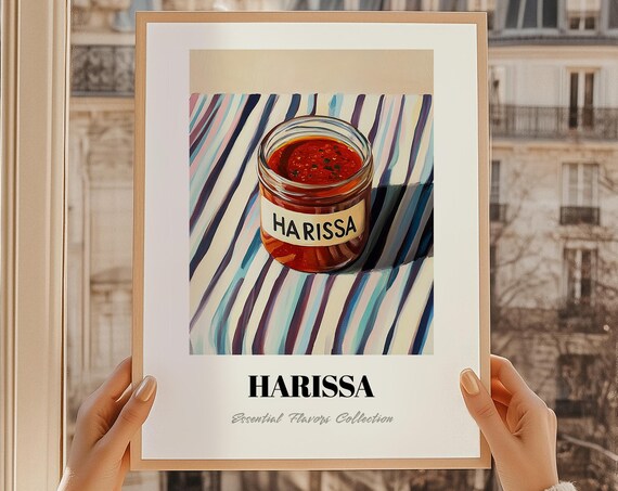 Spicy Harissa Sauce Jar Essential Flavors Kitchen Pantry Wall Art