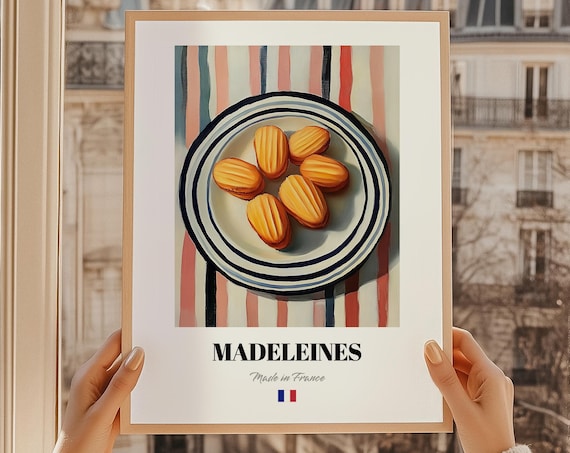 Madeleines French Pastry Poster Print Mothers Day Brunch Patisserie Dining Room