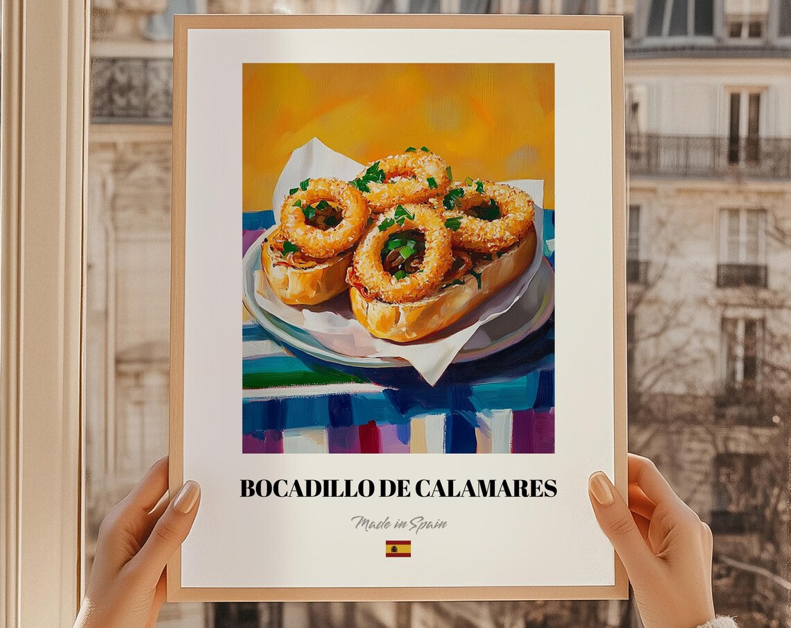 Bocadillo De Calamares Spanish Food, Kitchen Art