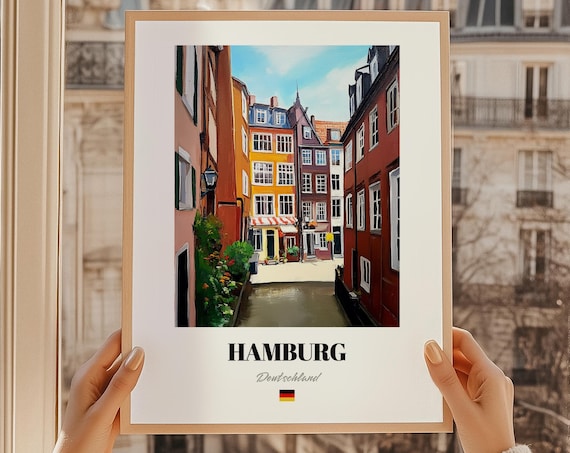 Hamburg Deutschland Wall Decor Oil Painting Reproduction Print Poster Friend Gift Bathroom Art