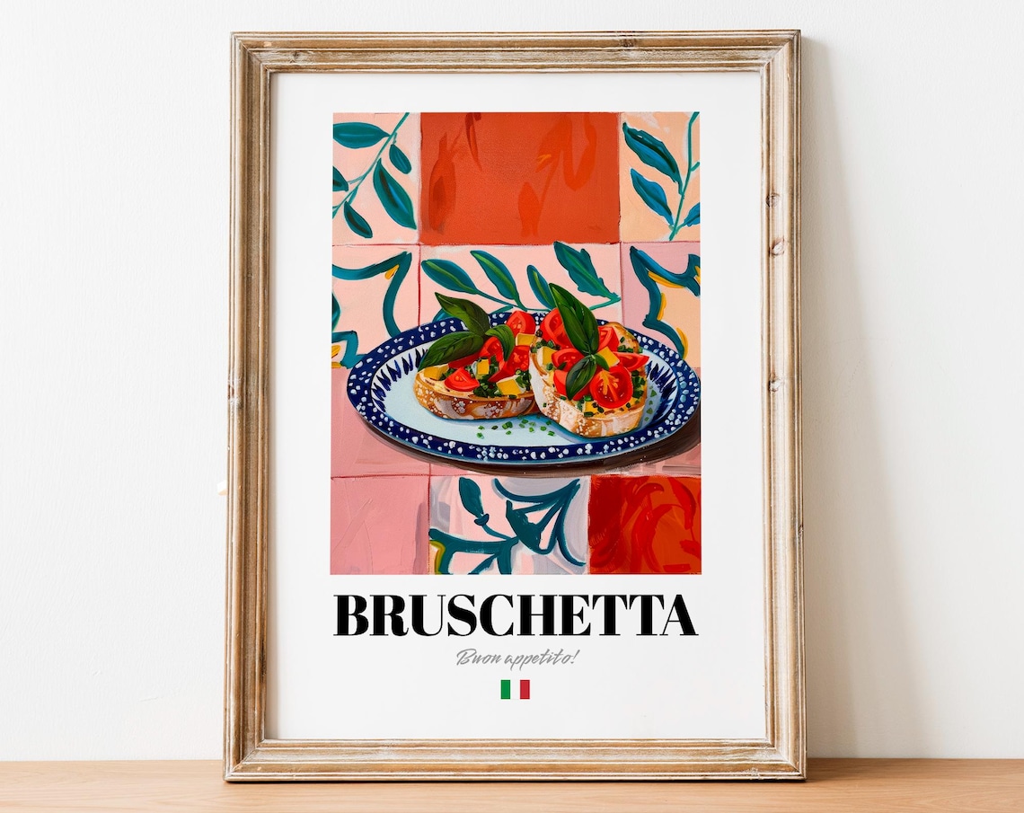 Italian Bruschetta Modern Foodie Art Print