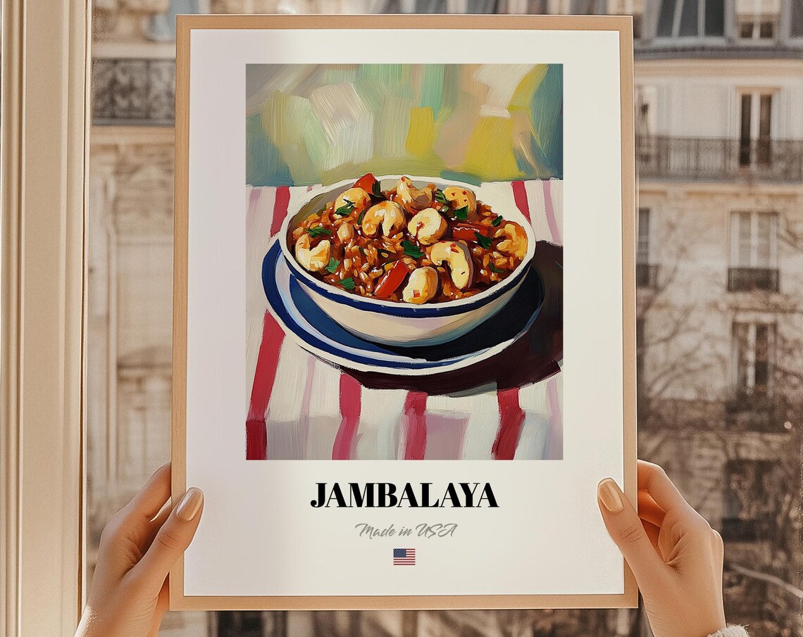 Jambalaya Rice Dish American Cuisine Oil Painting Kitchen Poster