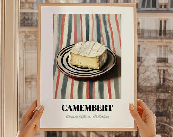 Camembert Cheese Art Pantry Wall Decor Print Chef Gift Restaurant Kitchen