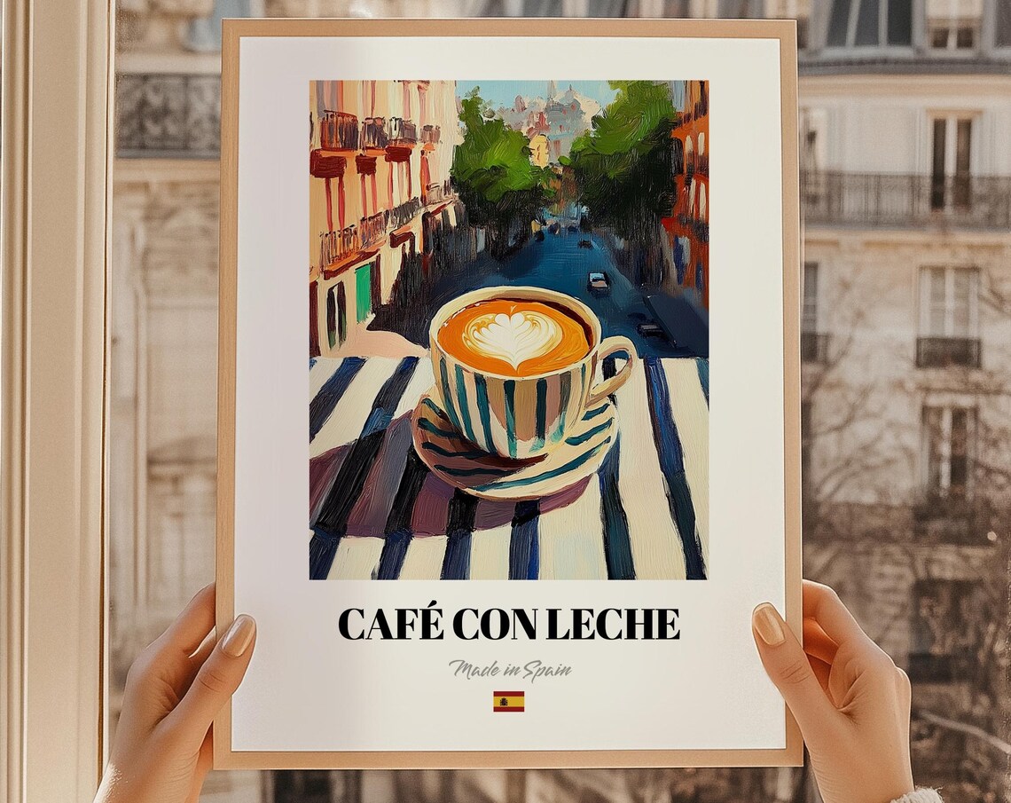 Caf Con Leche Balcony Street View Art Print