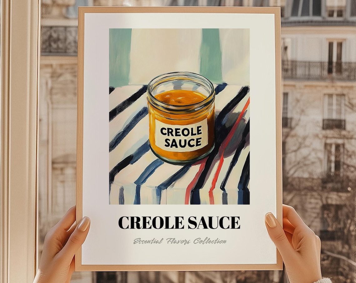 Creole Sauce Grocery Poster Pantry Labels Print Cooking Gift Restaurant Wall Decor Kitchen Art
