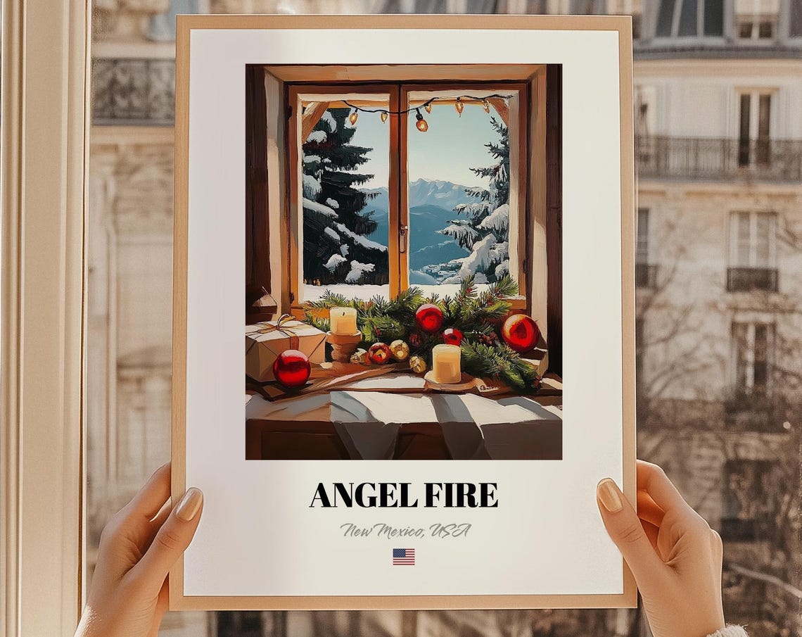 Angel Fire New Mexico Usa Ski Resort Wall Art Print Poster Christmas Gift