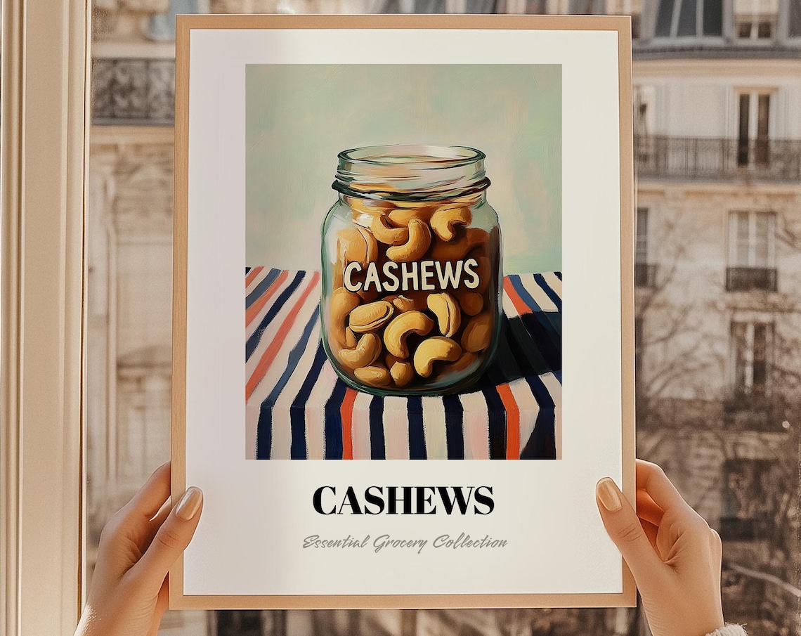 Cashews Nuts Painting, Kitchen Art Print