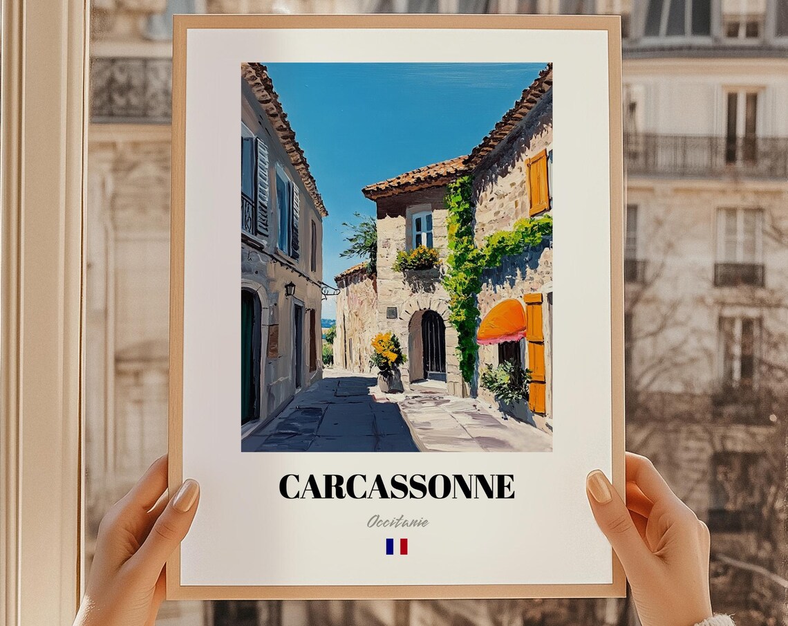 Carcassonne Occitanie France Wall Art Reproduction Oil Painting Poster Friend Gift Bedroom