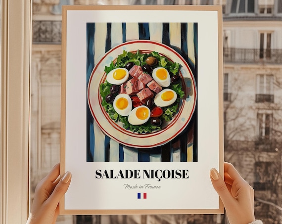 Salade Nicoise Made In France Tuna Eggs Olives Recipe Art Poster