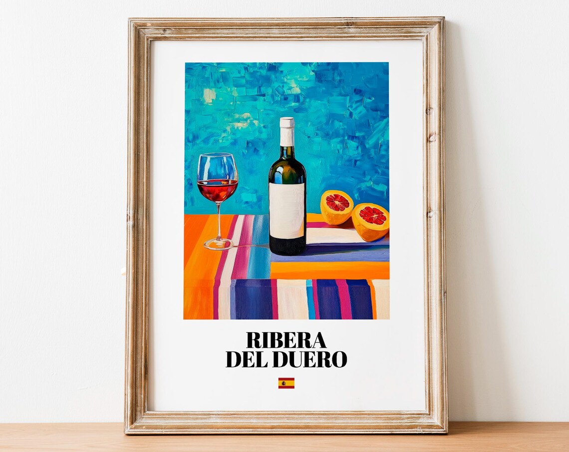 Ribera Del Duero Wine Wall Art Print Poster Premium Red Artwork