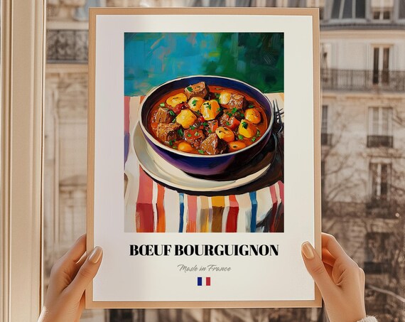 Boeuf Bourguignon French Slow Cooked Beef Stew Art Made In France Poster