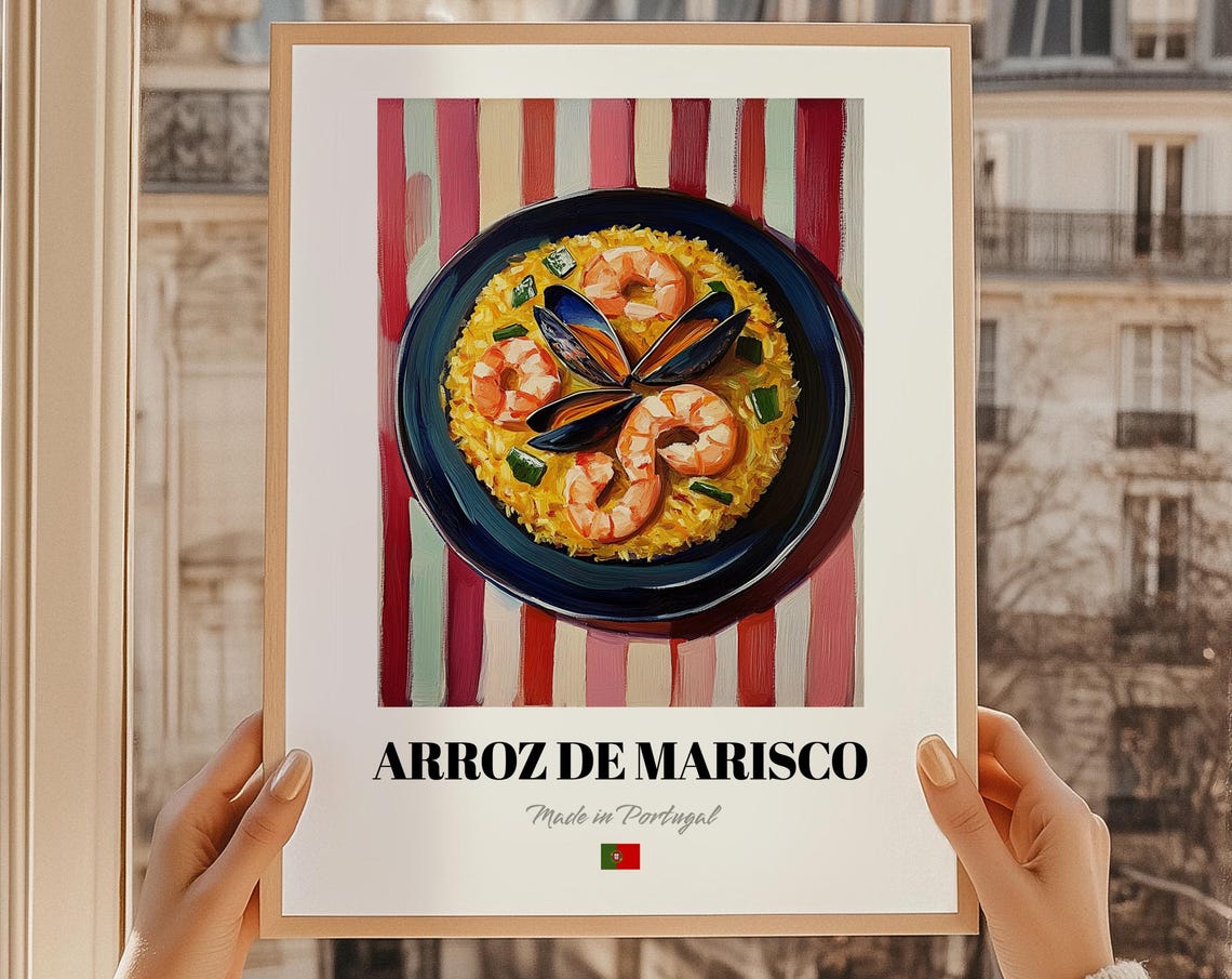 Arroz De Marisco Print Portuguese Food Illustration Wall Decor Cuisine Poster