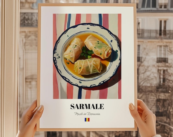 Sarmale Wall Art Print Poster Romanian Cuisine Stuffed Cabbage Friend Gift Romania Cafe