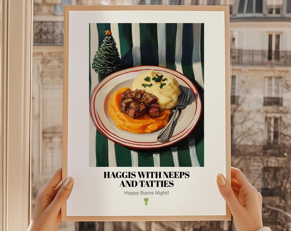 Haggis Neeps And Tatties Burns Night Scottish Dinner Art Poster