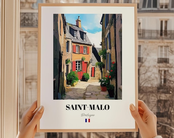 Saintmalo Bretagne France Wall Art Reproduction Oil Painting Poster Friend Gift Bedroom