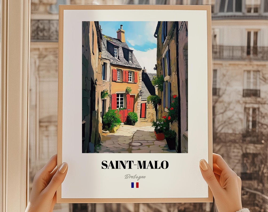 Saintmalo Bretagne France Wall Art Reproduction Oil Painting Poster Friend Gift Bedroom