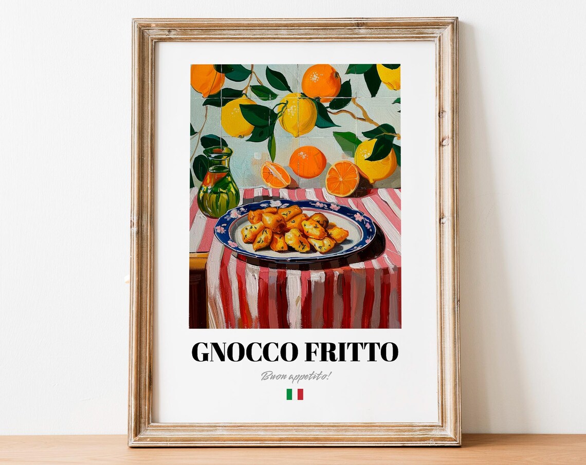 Gnocco Fritto Citrus Still Life Italian Food Painting Art Poster