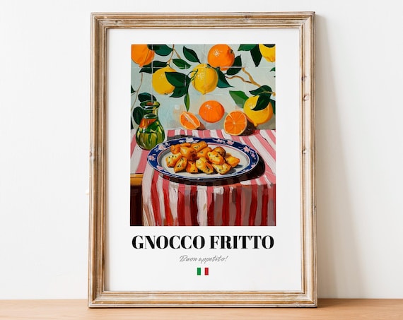 Gnocco Fritto Citrus Still Life Italian Food Painting Art Poster