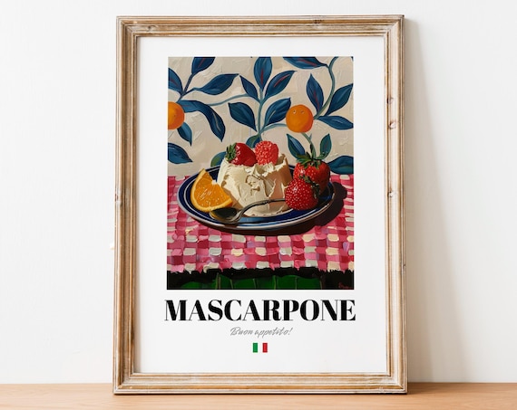 Mascarpone Wall Decor Italian Cheese Art For Dessert Ingredient Lovers