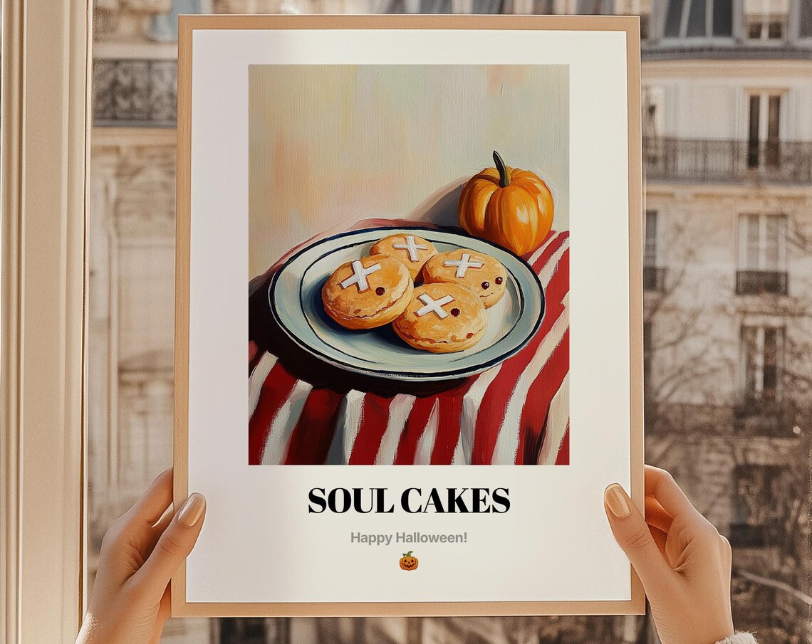 Soul Cakes Halloween Art Print, Irish Food Gift