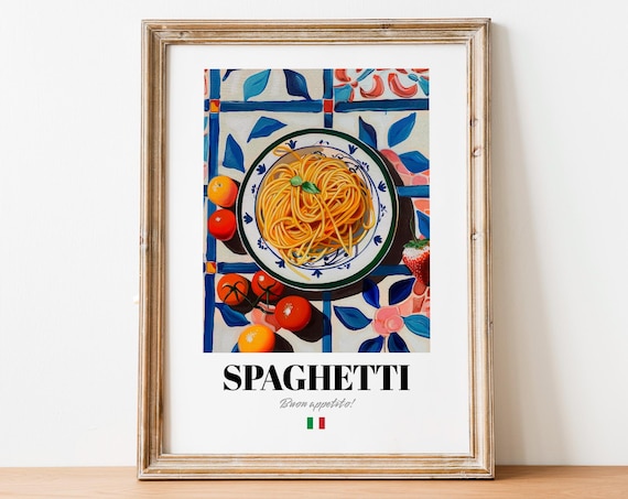 Italian Spaghetti Poster Noodle Art For Bistro And Caf Walls