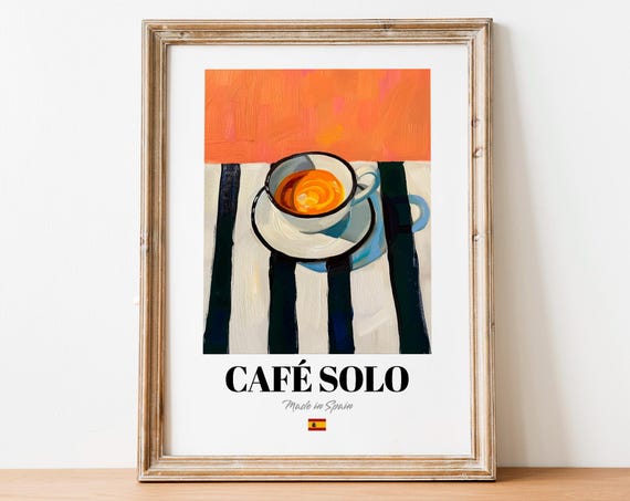 Vintage Caf Solo Poster Spanish Coffee Art For Home Dcor