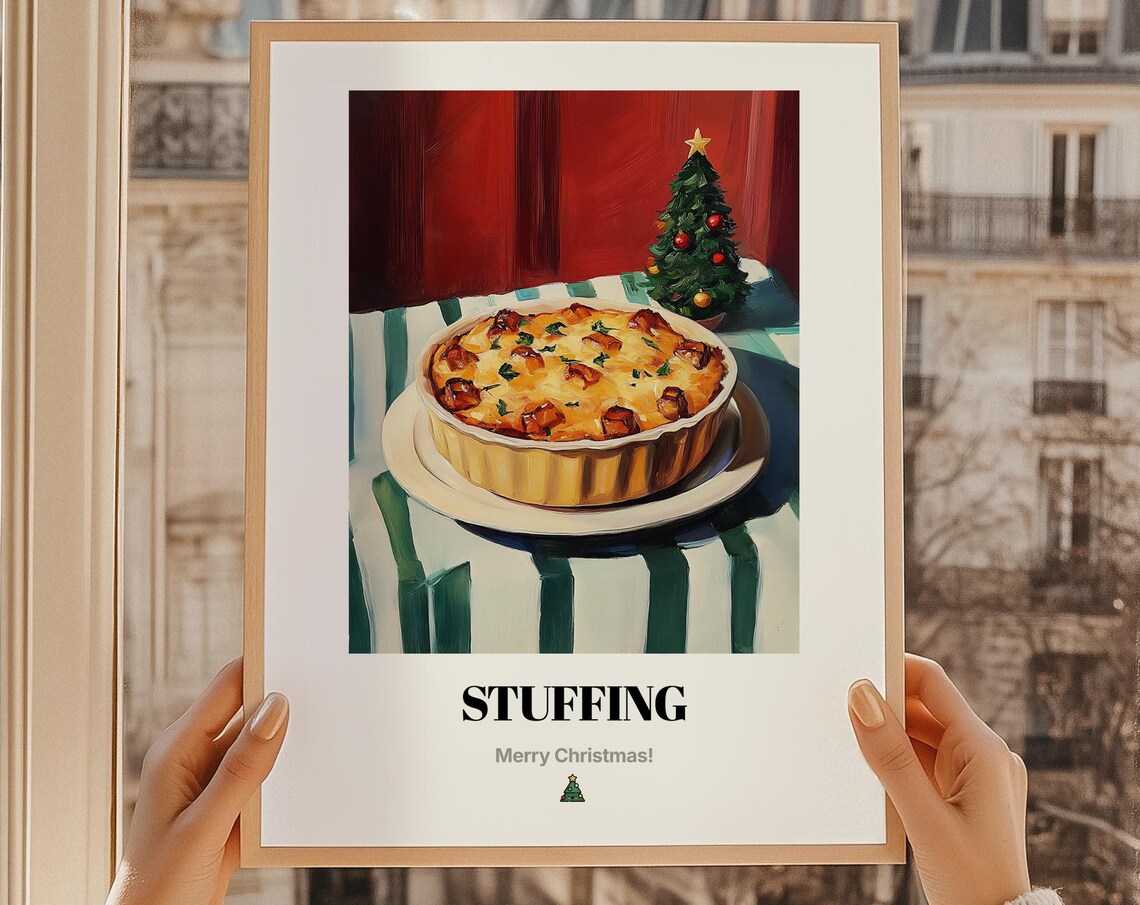 Stuffing Christmas Food Art Print, Merry Gift