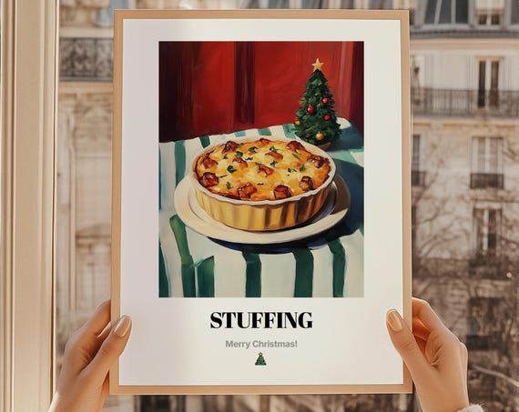 Stuffing Christmas Food Art Print, Merry Gift