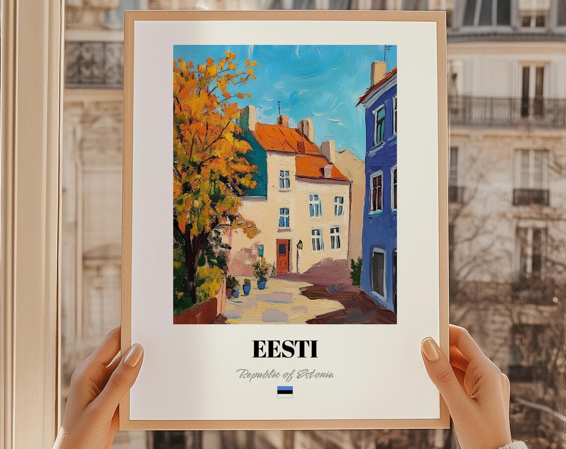 Eesti Republic Of Estonia Wall Art Oil Painting Reproduction Poster Estonian Friend Gift Home Office Decor