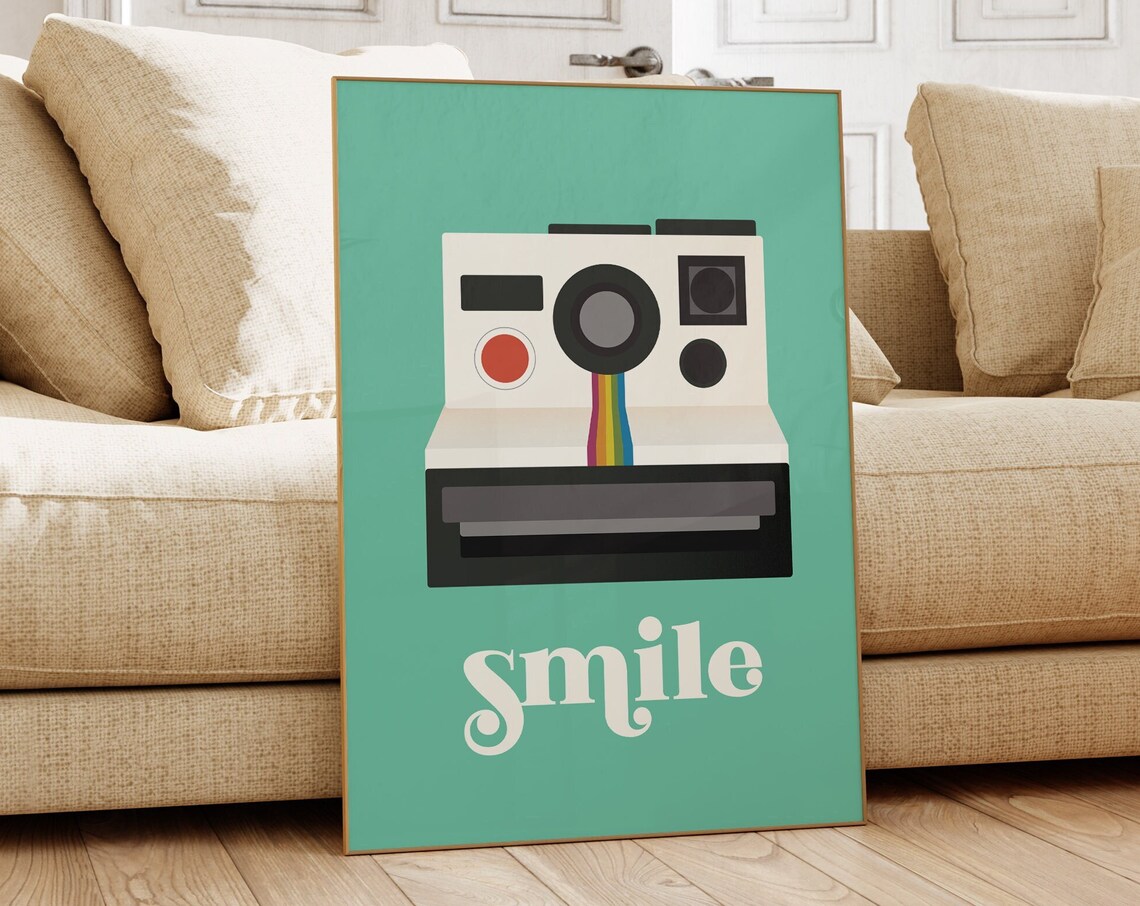 Retro Camera Print, Mid Century Modern Art Print