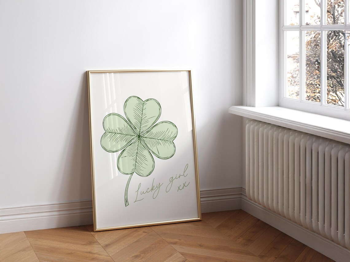 Lucky Girl Saint Patricks Day Art Print, Coquette - Image 2