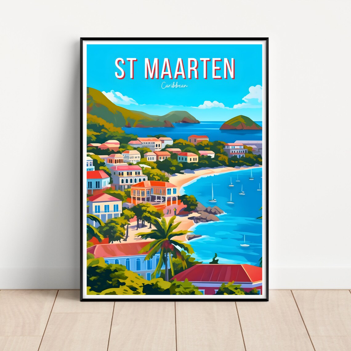 St Maarten Travel Poster, Caribbean Islands Art Print