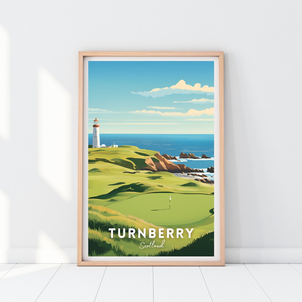 Turnberry Scotland Lighthouse Links Golf Course Coastal Poster - Image 2