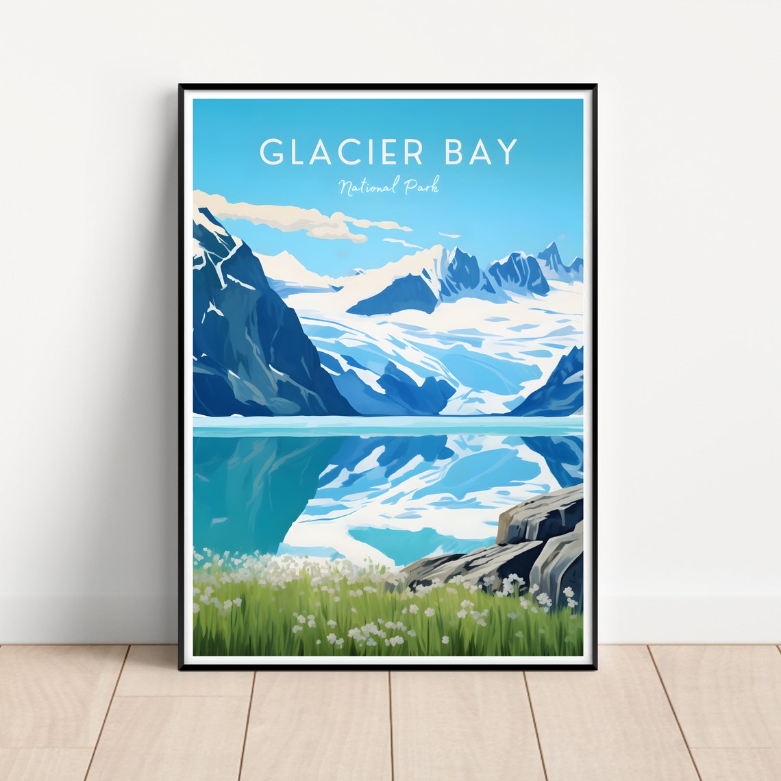 Glacier Bay National Park Tidewater Glacier Reflection Travel Poster