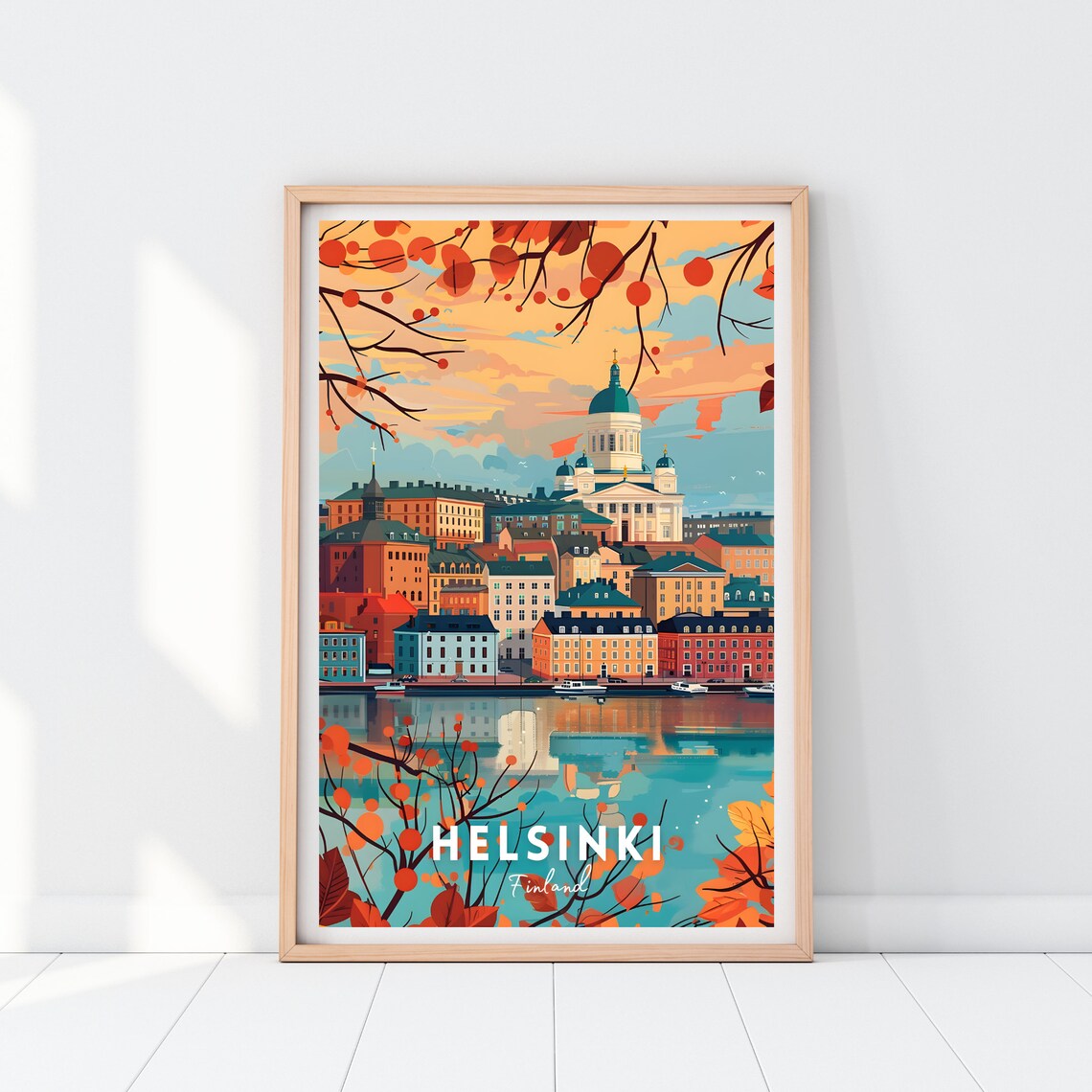 Helsinki Travel Poster, Finland Scandinavian Art Print - Image 2