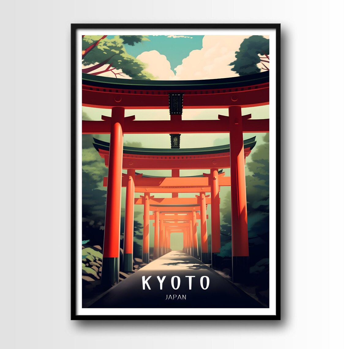 Kyoto Travel Poster, Japan Travel Art Print