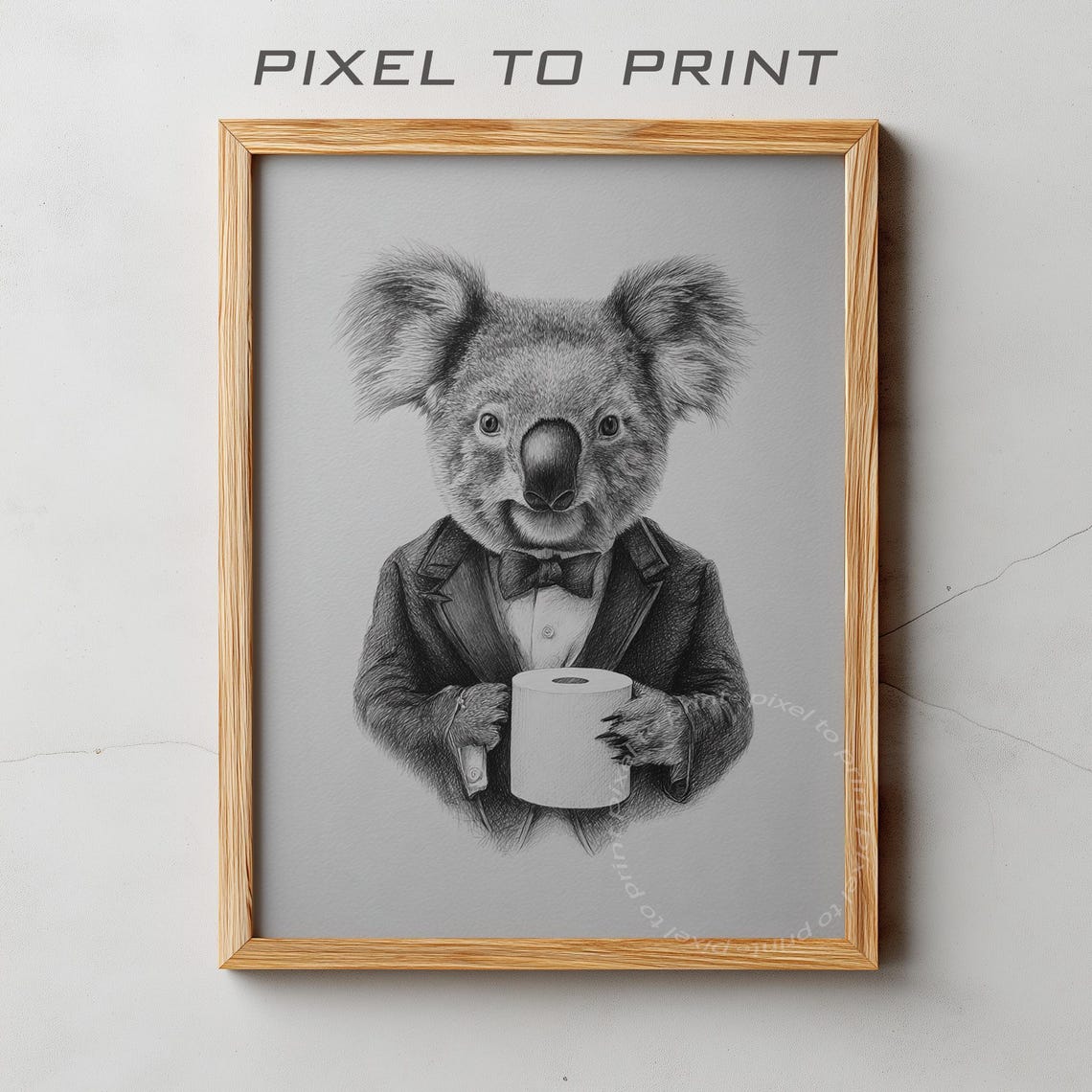 Koala In Suit Bathroom Print Funny Animal Art