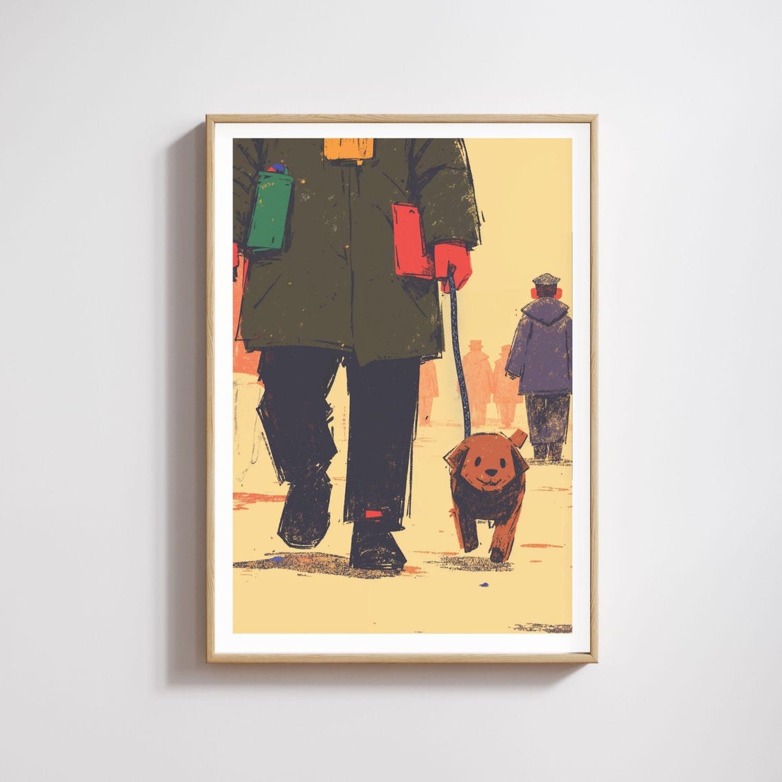 Dog Walker Art, Modern Terrier Dog Poster