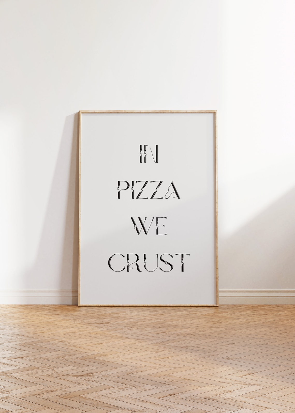 In Pizza We Crust Funny Pun Quote Minimalist Kitchen Wall Art - Image 2