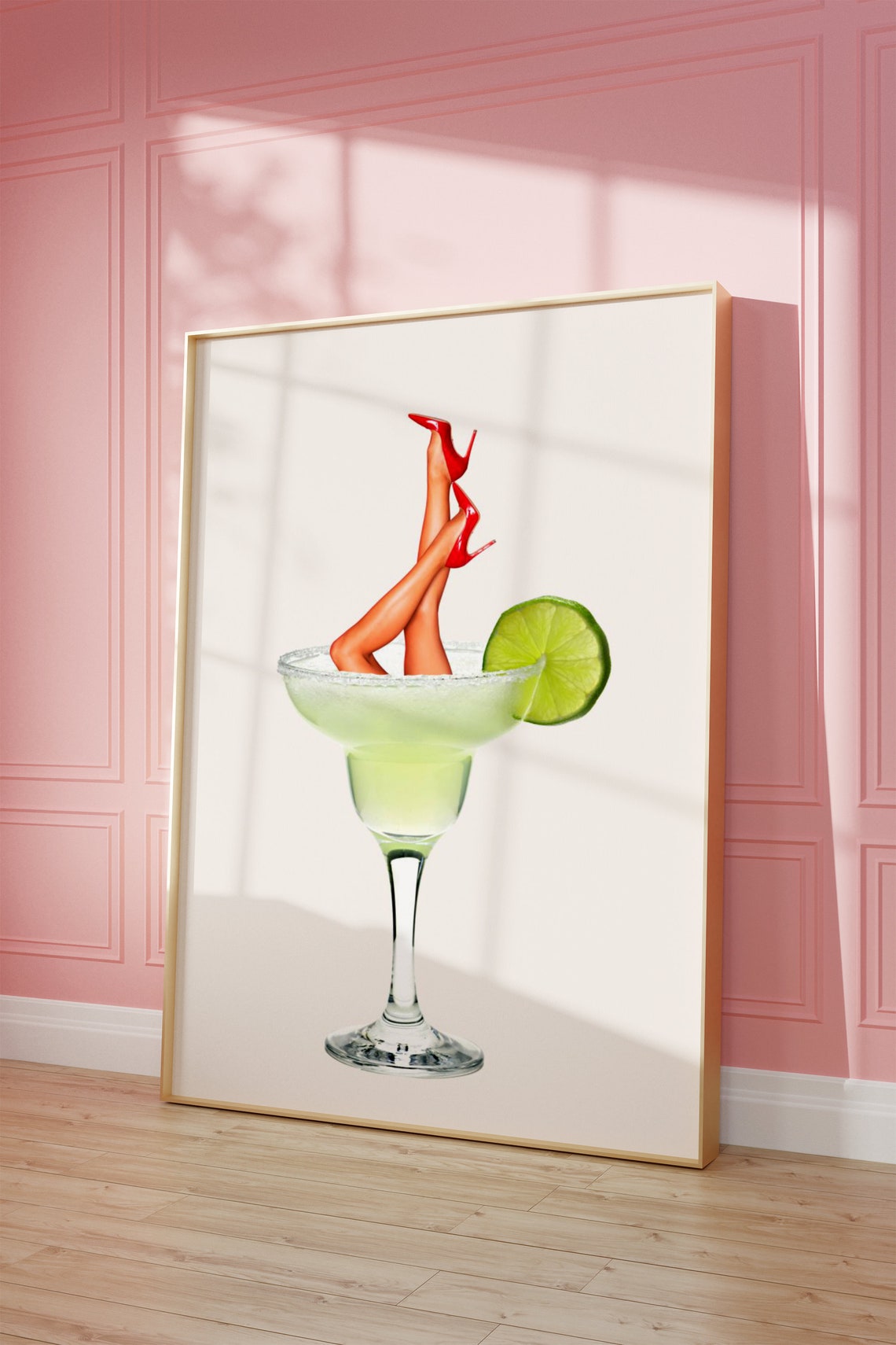 Margarita Heels Pinup Girl Sassy Cheeky Cocktail Fun Bar Wall Art - Image 5