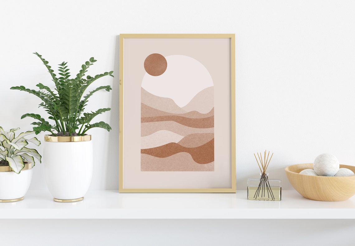 Terracotta Desert Arch Sun Geometric Minimalist Boho Art Poster - Image 3