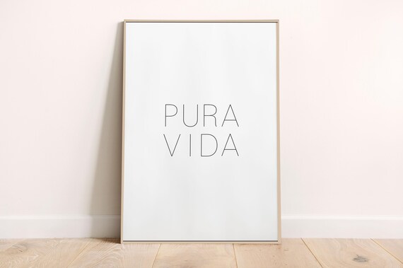 Pura Vida Costa Rica Minimalist Travel Poster